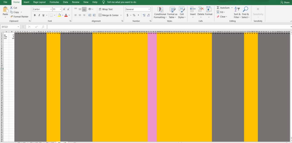 planning warp pattern with spreadsheet