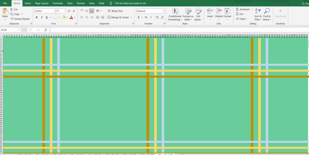 excel pattern for spring scarf