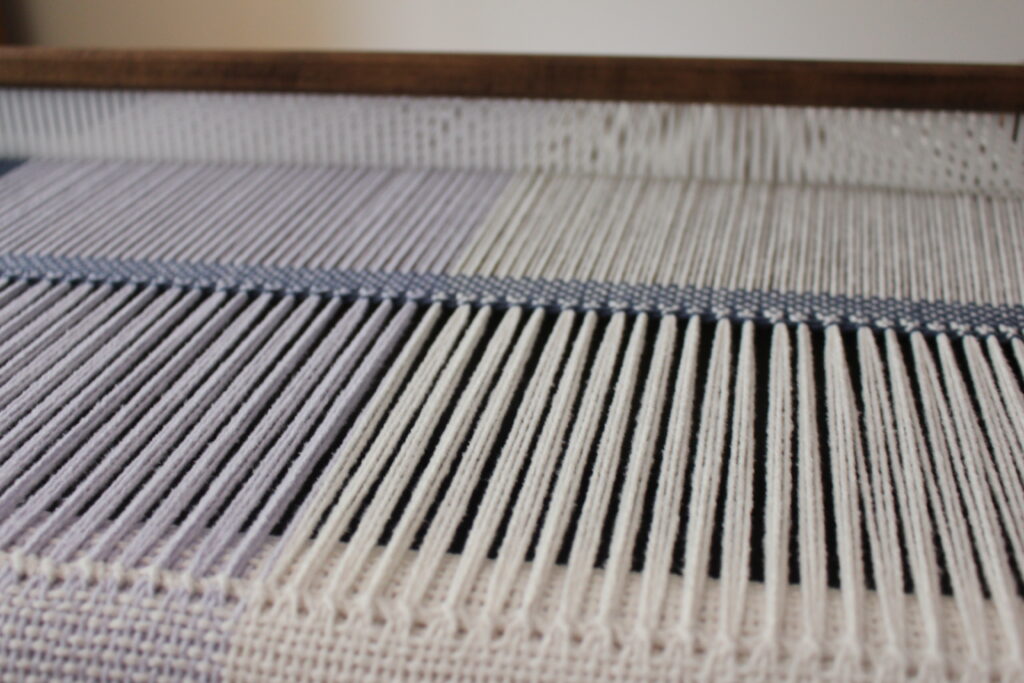weaving two baby blankets with one warp